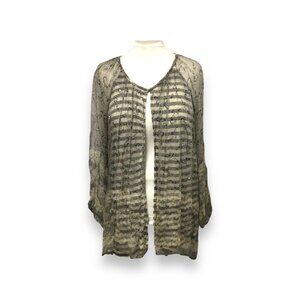 Alberto Makali Women’s Open Front Semi-Sheer Longline Cardigan, size L